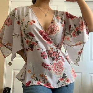 Persaya lavender floral blouse